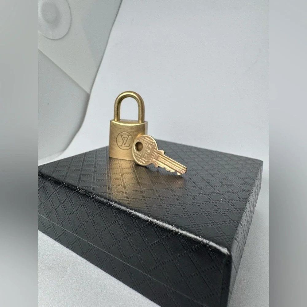 Vintage Louis‎ Vuitton Padlock and Key #202 Gold Tone Authentic Collectible
